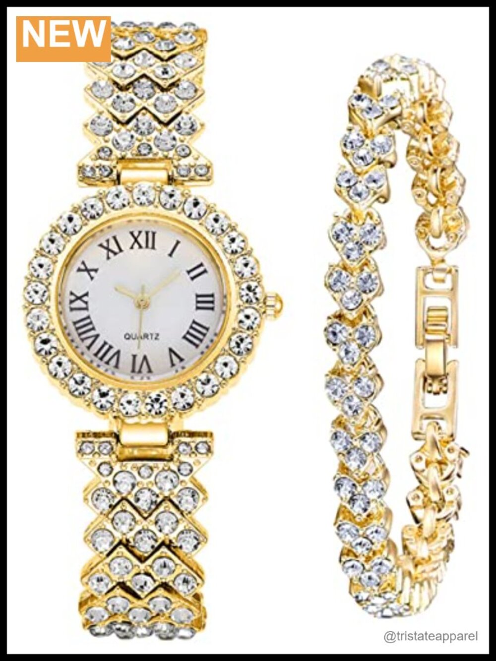 Luxury Women's Diamond Bracelet Quartz Watch Fashion Casual Round Crystal